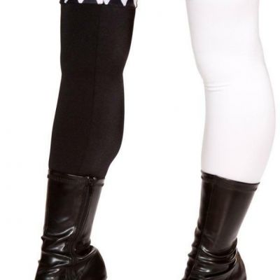 Jester Thigh High Stockings Leggings Costume Black White Argyle Diamonds ST4673